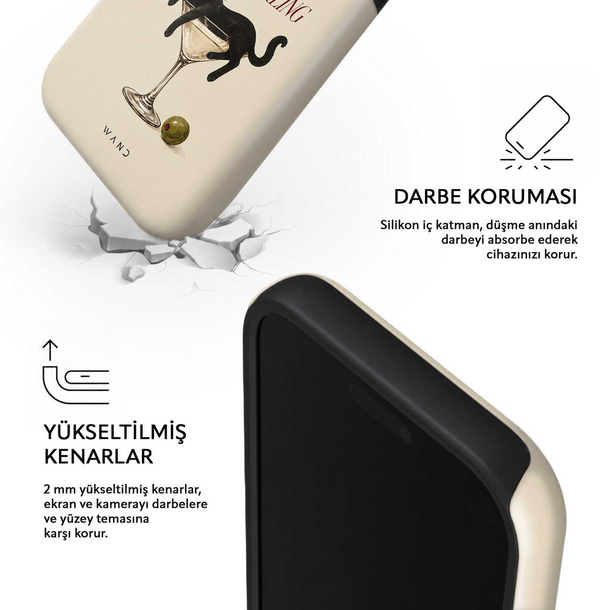 One More Darling iPhone case – impact protection and raised edges around screen and camera