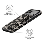 Opera iPhone case – angled view showing the fade-resistant print and full port access
