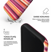 Paloma Stripe iPhone case – impact protection and raised edges around screen and camera