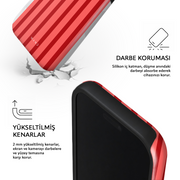 Red Stripe iPhone case – impact protection and raised edges around screen and camera